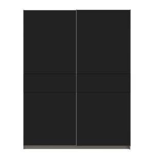 Schwebetürenschrank SKØP Graphit / Mattglas Schwarz - 181 x 236 cm - 2 Türen - Classic