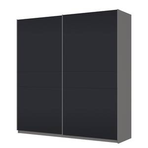 Schwebetürenschrank SKØP Graphit / Mattglas Schwarz - 225 x 236 cm - 2 Türen - Premium