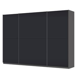 Schwebetürenschrank SKØP Graphit / Mattglas Schwarz - 315 x 222 cm - 3 Türen - Comfort