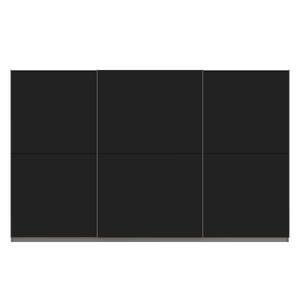Schwebetürenschrank SKØP Graphit / Mattglas Schwarz - 360 x 222 cm - 3 Türen - Comfort
