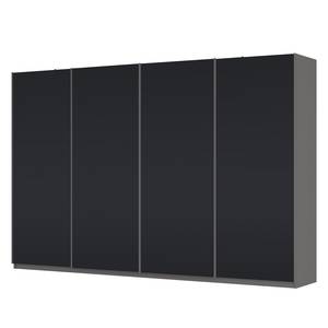 Schwebetürenschrank SKØP Graphit / Mattglas Schwarz - 360 x 236 cm - 4 Türen - Premium