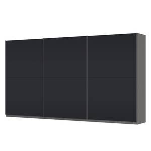 Schwebetürenschrank SKØP Graphit / Mattglas Schwarz - 405 x 222 cm - 3 Türen - Premium