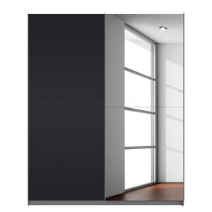 Schwebetürenschrank SKØP Graphit / Mattglas Schwarz Grauspiegel - 181 x 222 cm - 2 Türen - Basic