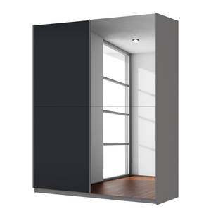 Schwebetürenschrank SKØP Graphit / Mattglas Schwarz Grauspiegel - 181 x 222 cm - 2 Türen - Premium