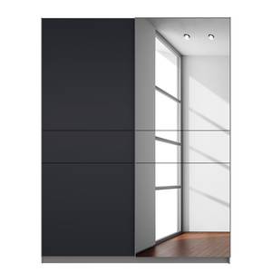 Schwebetürenschrank SKØP Graphit / Mattglas Schwarz Grauspiegel - 181 x 236 cm - 2 Türen - Basic