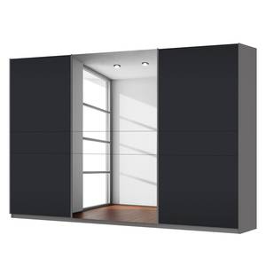 Schwebetürenschrank SKØP Graphit / Mattglas Schwarz Grauspiegel - 360 x 236 cm - 3 Türen - Basic