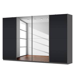 Schwebetürenschrank SKØP Graphit / Mattglas Schwarz Grauspiegel - 360 x 222 cm - 4 Türen - Classic