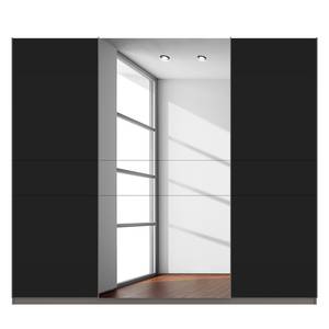 Schwebetürenschrank SKØP Graphit / Mattglas Schwarz Grauspiegel - 270 x 236 cm - 3 Türen - Classic