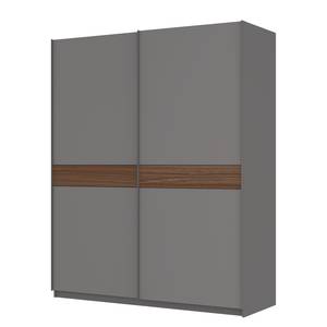 Schwebetürenschrank SKØP Graphit / Nussbaum Royal Dekor - 181 x 222 cm - 2 Türen - Basic