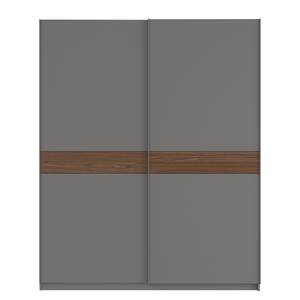 Schwebetürenschrank SKØP Graphit / Nussbaum Royal Dekor - 181 x 222 cm - 2 Türen - Classic