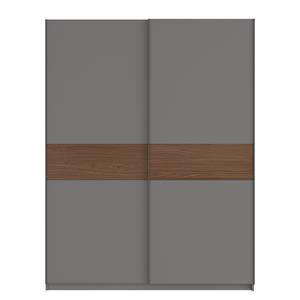 Armoire à portes coulissantes Skøp Gris graphite / Imitation noyer - 181 x 236 cm - 2 porte - Confort