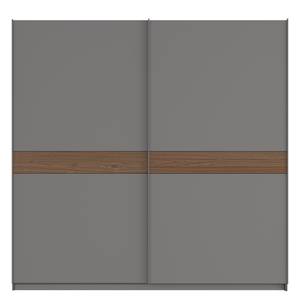 Armoire à portes coulissantes Skøp Gris graphite / Imitation noyer - 225 x 222 cm - 2 porte - Basic