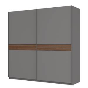 Schwebetürenschrank SKØP Graphit / Nussbaum Dekor - 225 x 222 cm - 2 Türen - Premium