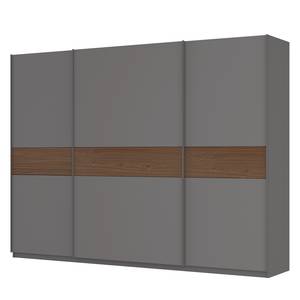 Schwebetürenschrank SKØP Graphit / Nussbaum Dekor - 315 x 236 cm - 3 Türen - Basic