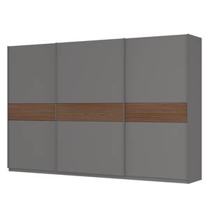 Zweefdeurkast Skøp grafietkleurig/notenboomhouten look - 360 x 236 cm - 3 deuren - Premium