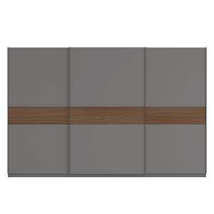 Schwebetürenschrank SKØP Graphit / Nussbaum Royal Dekor - 360 x 236 cm - 3 Türen - Classic