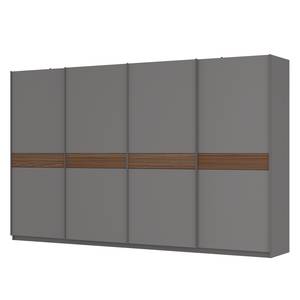 Armoire à portes coulissantes Skøp Gris graphite / Imitation noyer - 360 x 222 cm - 4 portes - Classic