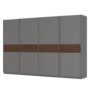 Schwebetürenschrank SKØP Graphit / Nussbaum Dekor - 360 x 236 cm - 4 Türen - Comfort