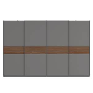 Schwebetürenschrank SKØP Graphit / Nussbaum Royal Dekor - 360 x 236 cm - 4 Türen - Classic