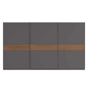 Armoire à portes coulissantes Skøp Gris graphite / Imitation noyer - 405 x 236 cm - 3 portes - Confort
