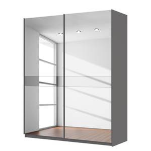 Schwebetürenschrank SKØP Graphit / Spiegelglas Grauspiegel - 181 x 222 cm - 2 Türen - Basic