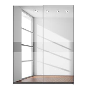 Schwebetürenschrank SKØP Graphit / Spiegelglas / Grauspiegel - 181 x 236 cm - 2 Türen - Classic