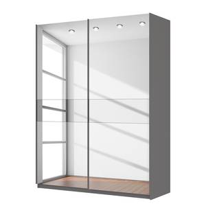 Schwebetürenschrank SKØP Graphit / Spiegelglas / Grauspiegel - 181 x 236 cm - 2 Türen - Basic