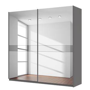 Schwebetürenschrank SKØP Graphit / Spiegelglas Grauspiegel - 225 x 222 cm - 2 Türen - Basic