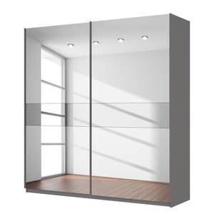 Schwebetürenschrank SKØP Graphit / Spiegelglas / Grauspiegel - 225 x 236 cm - 2 Türen - Basic