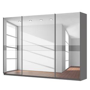 Schwebetürenschrank SKØP Graphit / Spiegelglas / Grauspiegel - 315 x 222 cm - 3 Türen - Comfort