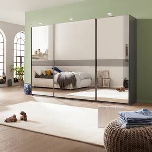 Zweefdeurkast Skøp grafietkleurig/donker spiegelglas - 315 x 236 cm - 3 deuren - Comfort