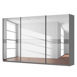 Schwebetürenschrank SKØP Graphit / Spiegelglas Grauspiegel - 360 x 222 cm - 3 Türen - Basic