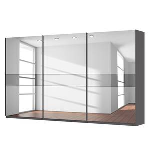 Schwebetürenschrank SKØP Graphit / Spiegelglas / Grauspiegel - 405 x 236 cm - 3 Türen - Basic