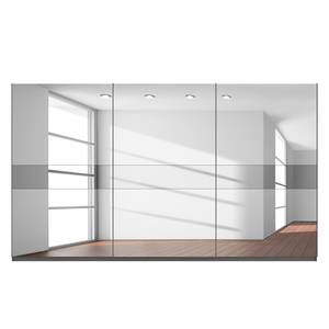 Armoire à portes coulissantes Skøp Gris graphite Miroir en verre / gris - 405 x 236 cm - 3 portes - Basic