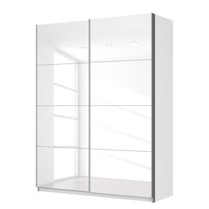 Schwebetürenschrank SKØP Hochglanz Weiß / Alpinweiß - 181 x 236 cm - 2 Türen - Premium
