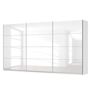 Schwebetürenschrank SKØP Hochglanz Weiß / Alpinweiß - 405 x 222 cm - 3 Türen - Basic