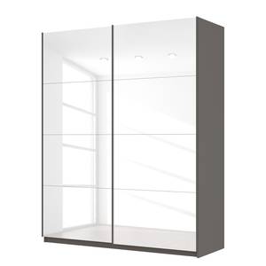 Schwebetürenschrank SKØP Hochglanz Weiß / Graphit - 181 x 222 cm - 2 Türen - Basic