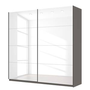 Schwebetürenschrank SKØP Hochglanz Weiß / Graphit - 225 x 222 cm - 2 Türen - Basic