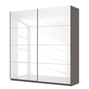 Schwebetürenschrank SKØP Hochglanz Weiß / Graphit - 225 x 236 cm - 2 Türen - Classic