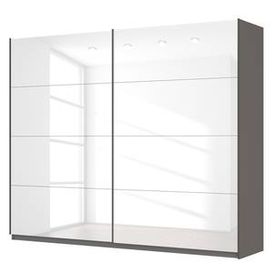 Schwebetürenschrank SKØP Hochglanz Weiß / Graphit - 270 x 222 cm - 2 Türen - Basic
