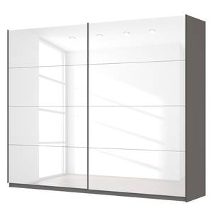 Schwebetürenschrank SKØP Hochglanz Weiß / Graphit - 270 x 222 cm - 2 Türen - Premium