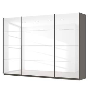 Schwebetürenschrank SKØP Hochglanz Weiß / Graphit - 315 x 222 cm - 3 Türen - Classic