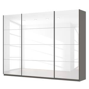Schwebetürenschrank SKØP Hochglanz Weiß / Graphit - 315 x 236 cm - 3 Türen - Premium