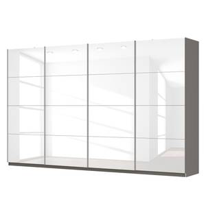 Schwebetürenschrank SKØP Hochglanz Weiß / Graphit - 360 x 222 cm - 4 Türen - Comfort