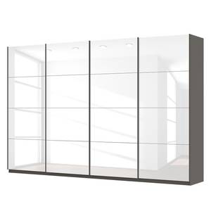 Schwebetürenschrank SKØP Hochglanz Weiß / Graphit - 360 x 236 cm - 4 Türen - Classic