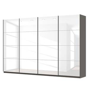 Schwebetürenschrank SKØP Hochglanz Weiß / Graphit - 360 x 236 cm - 4 Türen - Premium