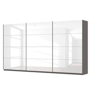 Schwebetürenschrank SKØP Hochglanz Weiß / Graphit - 405 x 222 cm - 3 Türen - Classic