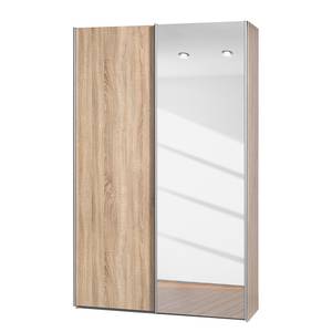 Schuifdeurkast Soft Smart Eikenhouten look/donker spiegelglas - Breedte: 120 cm - 1 spiegeldeur