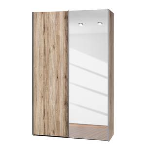 Amoire à portes coulissantes Soft Smart Imitation chêne de Sanremo / Verre miroir - Largeur : 150 cm - 1 miroir