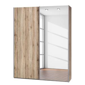 Amoire à portes coulissantes Soft Smart Imitation chêne de Sanremo / Verre miroir - Largeur : 150 cm - 1 miroir